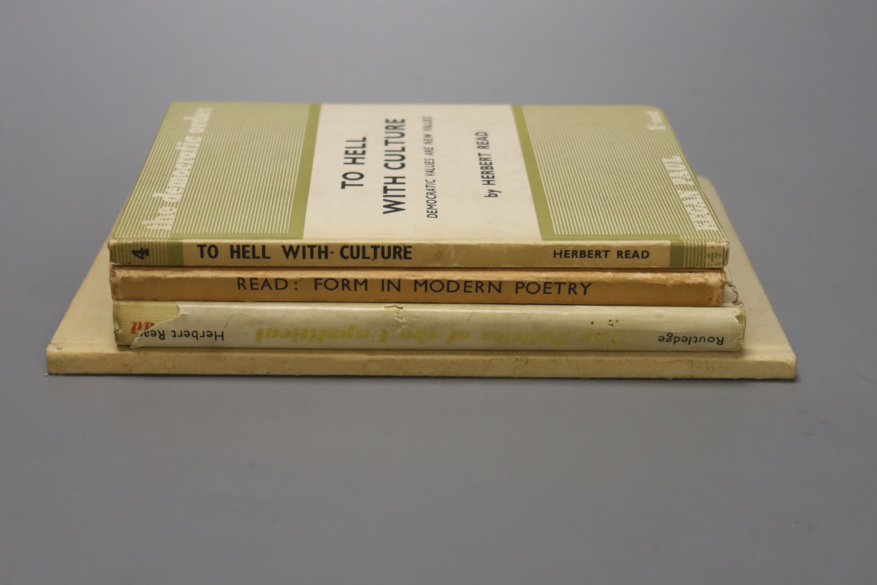 Read, Herbert – The Philosophy of Anarchism, limited edition (500 numbered copies), printed boards, Freedom Press Distributors, 1940; together with 3 others by this author